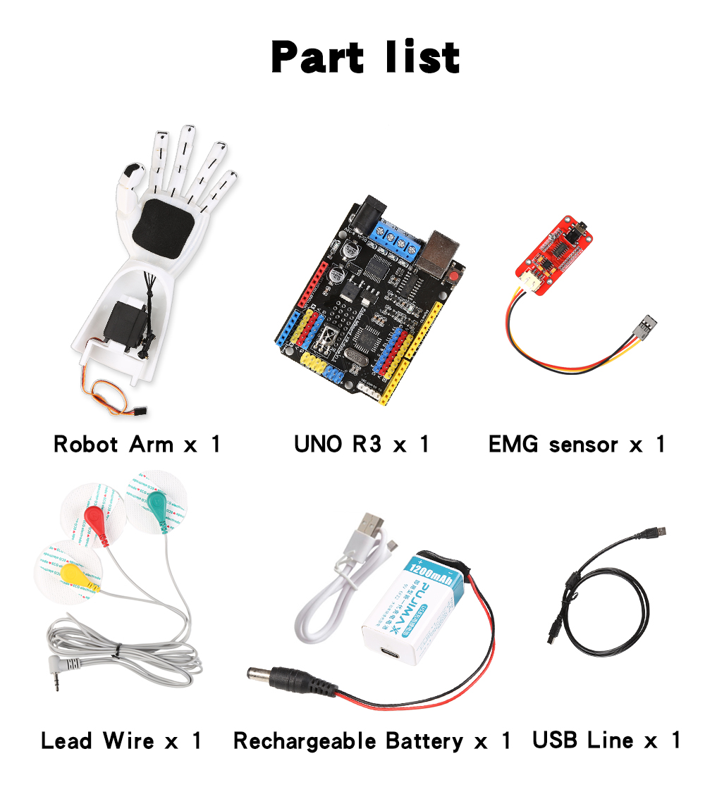 EMG Sensor Robotic Arm Electri - đánh giá và giá Arduino Robot