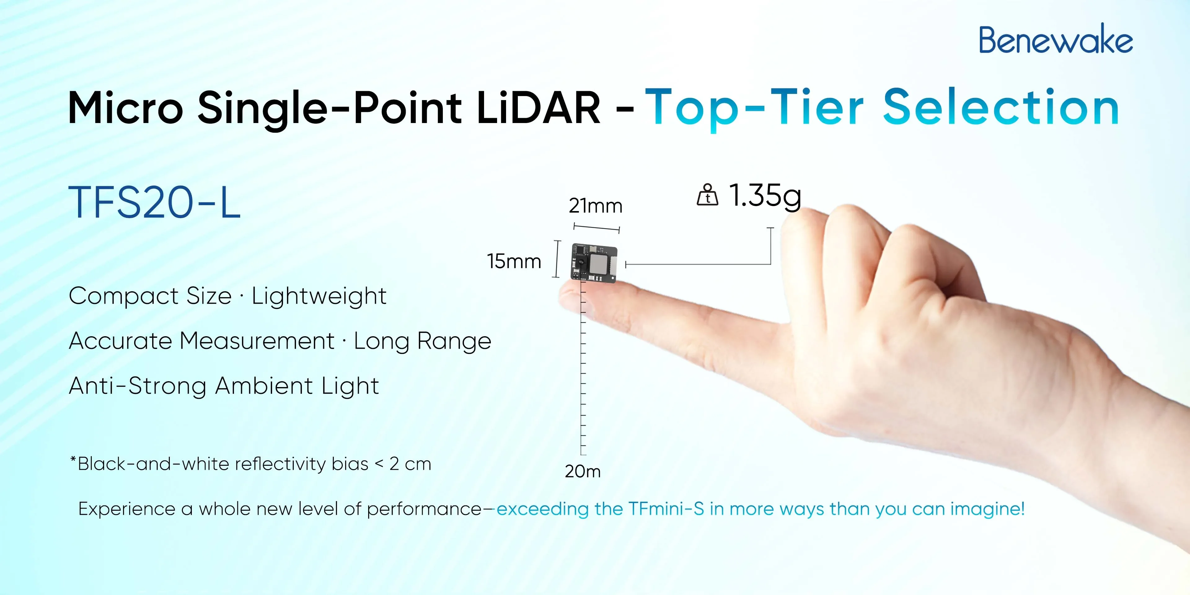 Benewake TFS20-L 20m Micro LiD - đánh giá và giá Arduino Robot