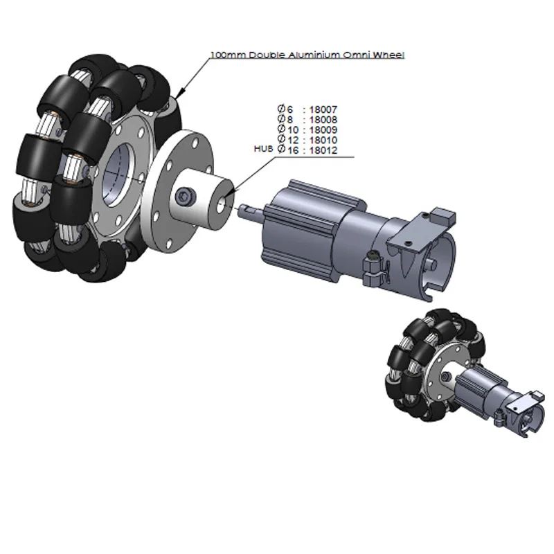 4inches/100mm Double Aluminium - đánh giá và giá Robot Wheel