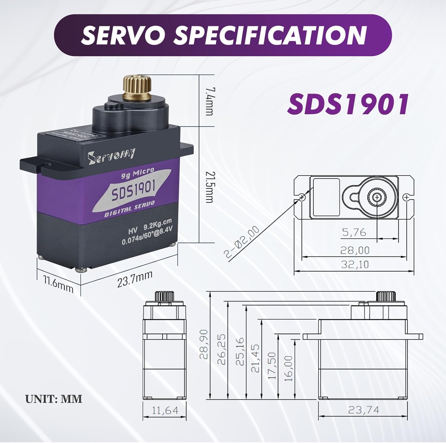 SERVOMY-SDS1901 Digital 9G Mic - đánh giá và giá Arduino Robot