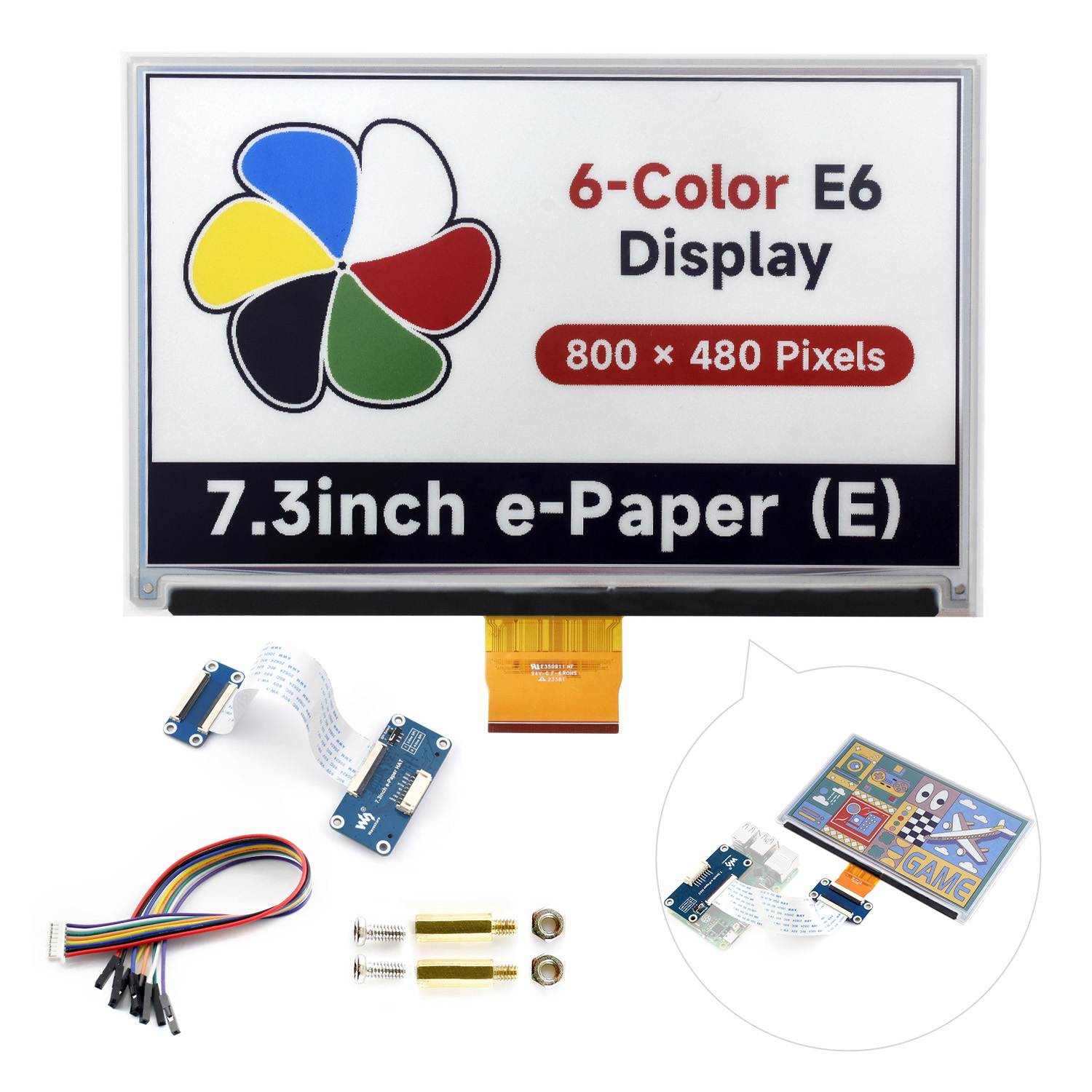 Waveshare 7.3inch 6-Color E-Pa - đánh giá và giá Arduino Robot